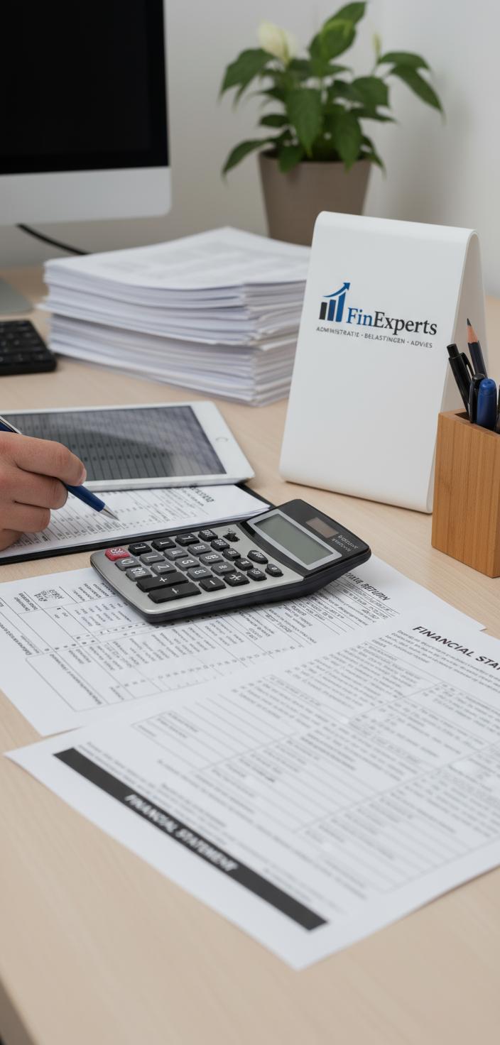 Team van FinExperts aan het werk in een moderne kantooromgeving.